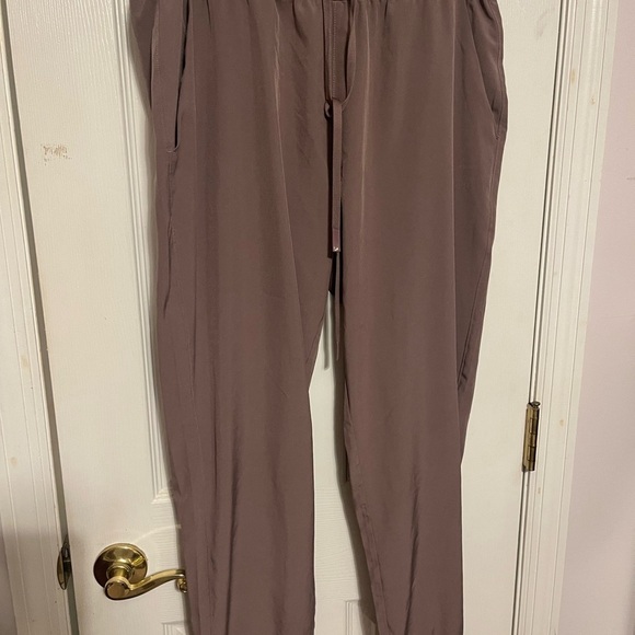 Mono B Pants - Mono B Brown Sweatpants with Drawstring Waist and Tapered Ankle